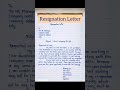 Resignation Letter Resignation Letter For Job Resignation Shorts Letter