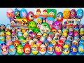 100 Surprise Eggs Mega Mix ASMR 60 Minutes Inspiring No Talking Video Unboxing Kinder Surprises