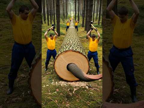 Rescue Elephant From Giant Log! #humanity #elephant #rescue #pets #wildlife