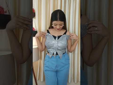 Maine Myntra Se Butterfly Top Try Kiya 😍😍#shorts #youtubeshorts