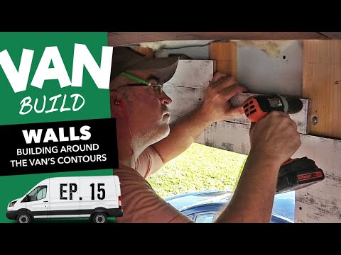 Building Walls Around Van Contours (Low Budget Transit Campervan Conversion) | VAN BUILD SERIES #15