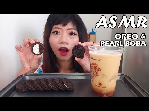 ASMR OREO DARK & WHITE CHOCOLATE, TAPIOCA PEARL BOBA (No Talking) EATING SOUNDS | IraChwan ASMR