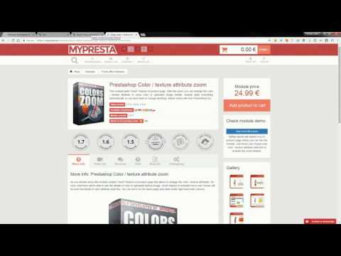 Color and texture attribute zoom module for PrestaShop 1.7