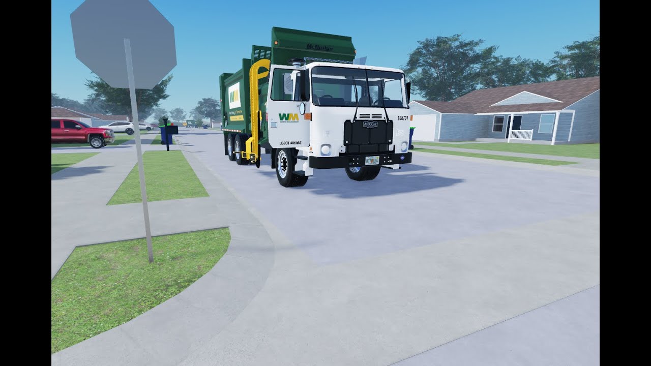 Waste Management ZR garbage truck in Saginaw MI (Roblox Garbage Truck)