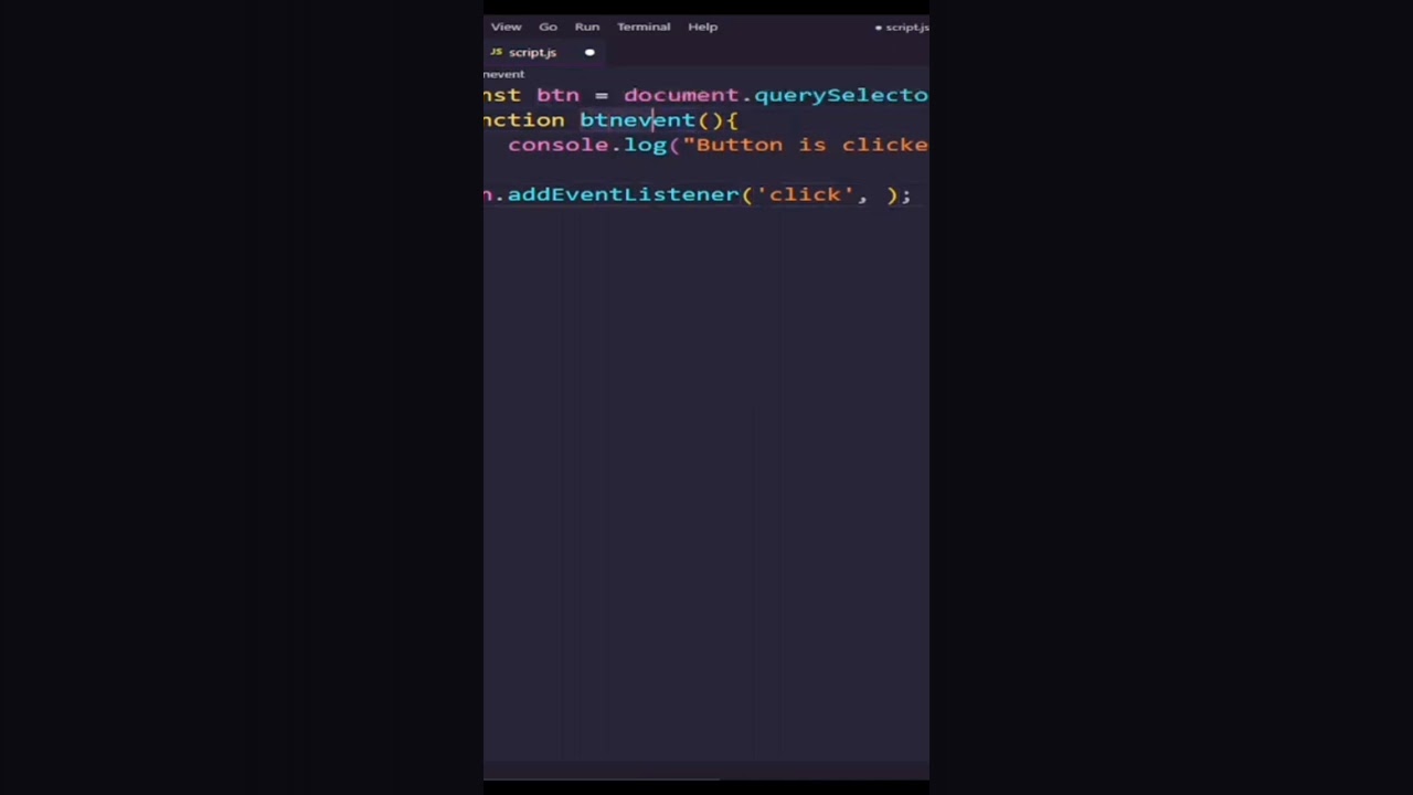 JS Event Listener #shorts
