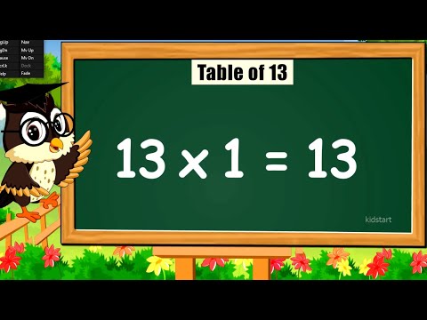 Table of 13 | Rhythmic Table of Thirteen | Learn Multiplication Table of 13 x 1 = 13 | kidstartv