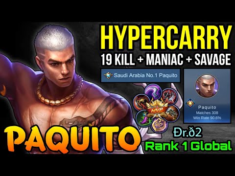 HyperCarry Paquito 90% Win Rate! - Top 1 Global Paquito by Ðr.ð2 - MLBB