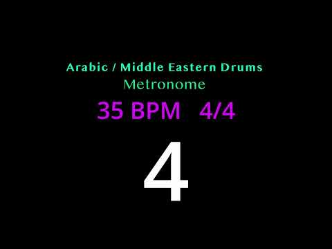 Arabic / Middle Eastern Drums 35 BPM To practice Solos, Scales, Arpeggios, Lessons or Improvising.