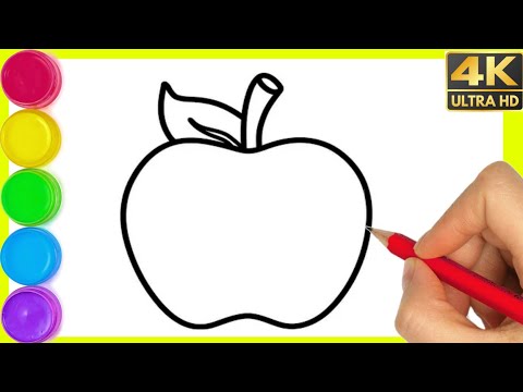 How to draw a Apple || Apple Drawing easy step by step simple drawing || Drawing Apple step by step