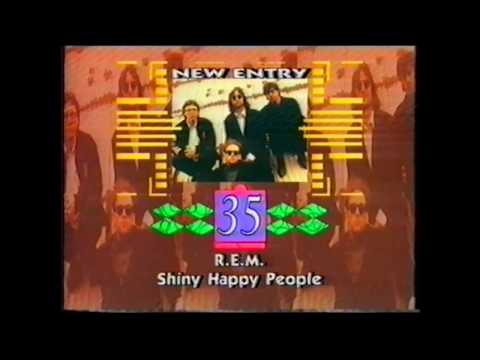 R.E.M. 1991-05-16 - Top of The Pops, BBC, UK (New chart entry at #35 for 'Shiny Happy People')