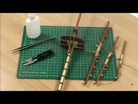 Colocación de las vergas en el mástil