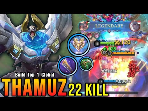 22 Kills!! Legendary Thamuz Offlane Monster!! - Build Top 1 Global Thamuz ~ MLBB