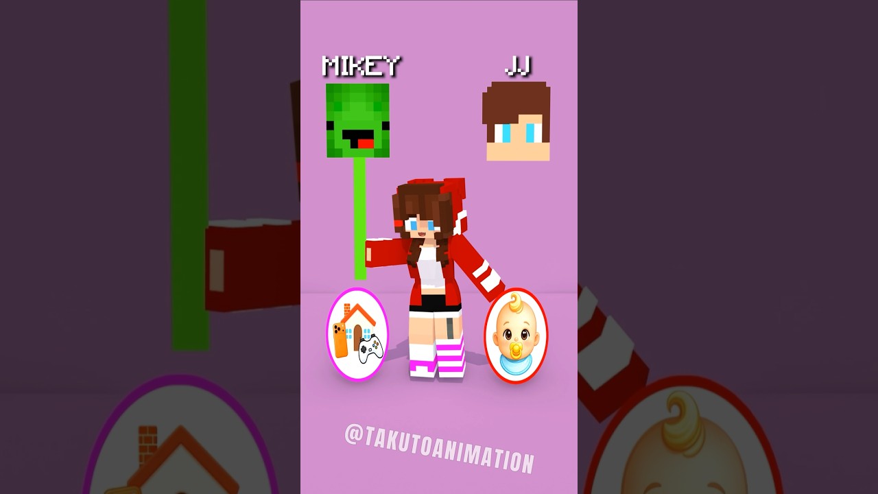 JJ's Sister Choose Home vs Baby 😅 - MAIZEN Minecraft Animation #minecraftanimation #funny  #shorts