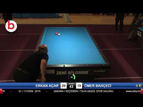 ERKAN AÇAR & ÖMER BAHÇECİ Bilardo Maçı - 2019 TÜRKİYE KUPASI 2.ETAP ERKEKLER-3.ÖN ELEME