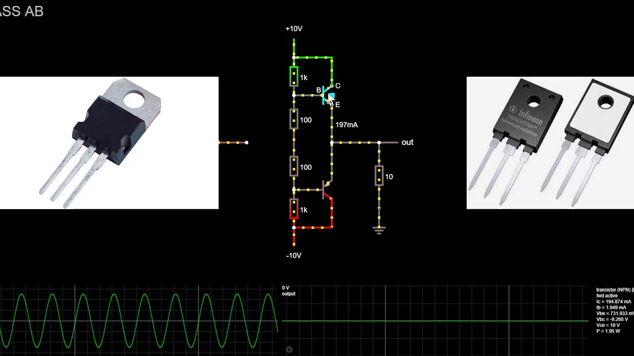 How does class AB amplifier work? (Udemy Course)