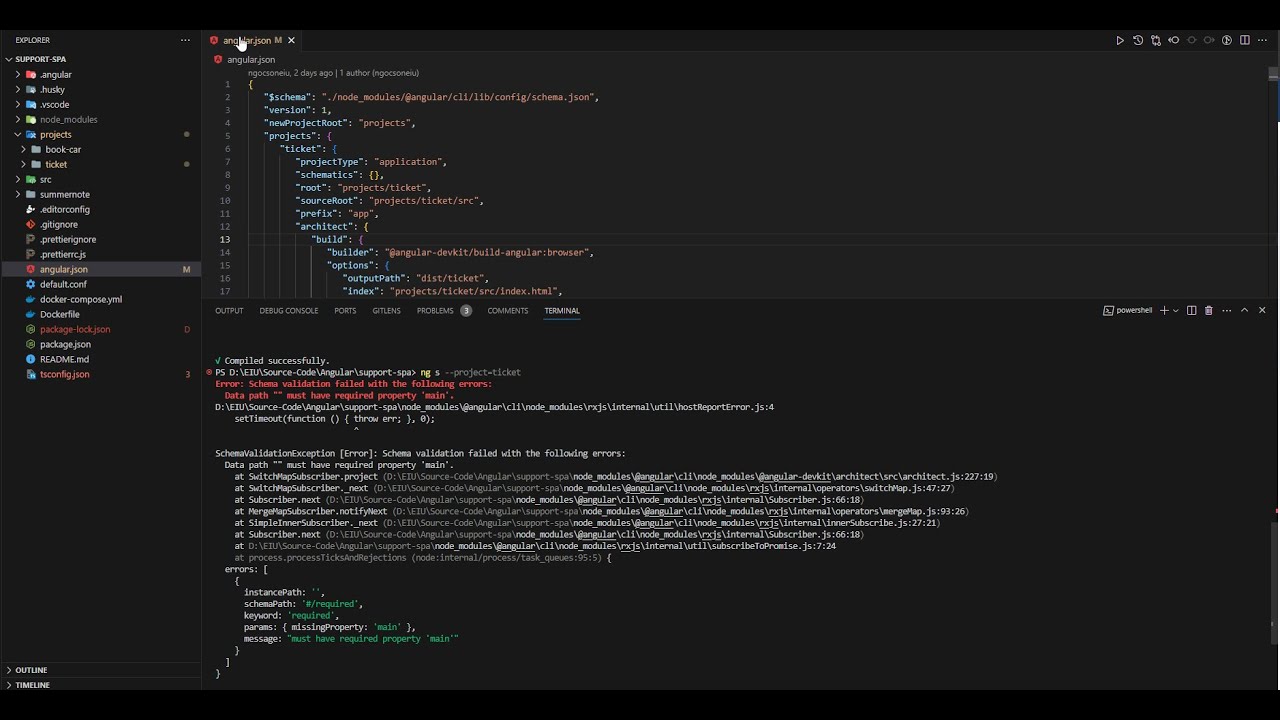 Schema validation failed with the following errors:  Data path 