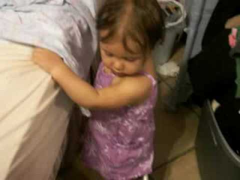 naty cleaning & bree climbing into crib