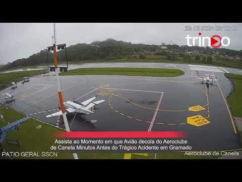 Assista ao Momento em que Avião Decola do Aeroclube de Canela Minutos Antes do Trágico Acidente em Gramado