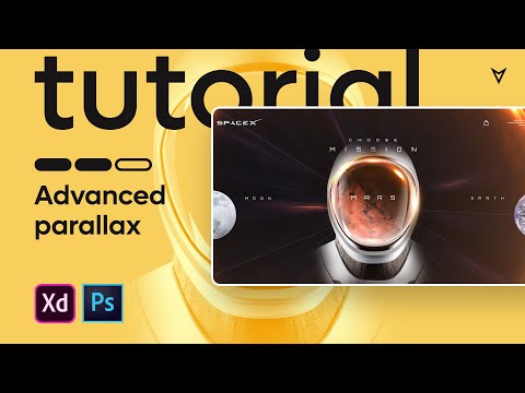 Adobe XD Advanced Animation Tutorial - Parallax. SpaceX redesign #2