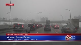 8am: slow going around Providence on wet roads