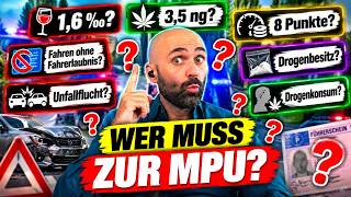 MPU FAQ - Alkohol, Cannabis, BtM, Punkte, Straftaten | MPU-World 2026