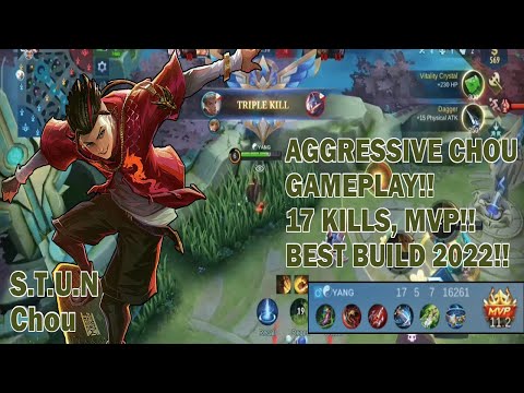 Mobile Legends Chou Gameplay | S.T.U.N. Chou Skin, 17 Kills, best build 2022 | MLBB