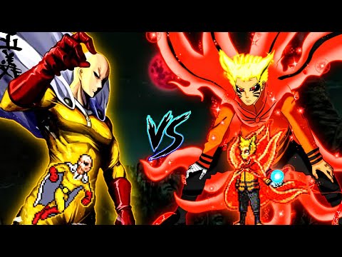 Accurate Saitama Serious Mode (New) VS Naruto Baryon V3.2 OP in Mugen😱