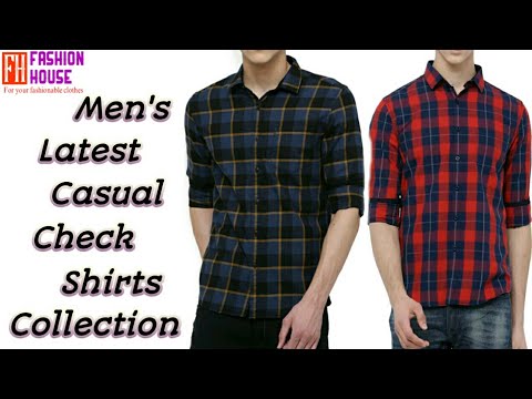 Top 20 styles mens casual check shirts collection