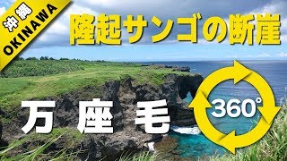 VR動画で沖縄 ツアー『 隆起サンゴの断崖 ～万座毛～ 』4K 360°カメラの動画