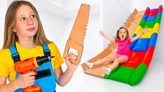 Nastya transforms her house into a playful amusement park
