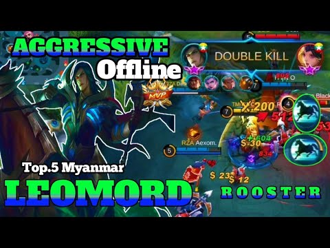 AGGRESSIVE HARDCARRY OFFLANE GAMEPLAY❤️TOP. 1 GLOBAL LEOMORD BY ROOSTER / MLBB