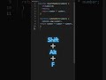 Format Code In VS Code Shortcut