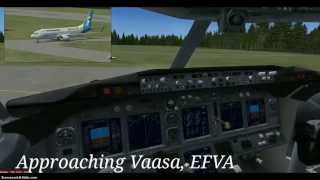 preview picture of video 'FSX Ukraine Internatinal Airlines Boeing 737-800 visual landing Vaasa Finland, EFVA'