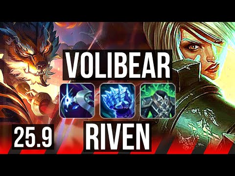 VOLIBEAR vs RIVEN (TOP) | 1000+ games | NA Grandmaster | 25.9