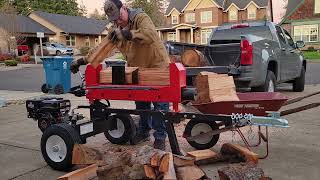 Splitting Firewood with My Brand New Harbor Freight Wood Splitter!!!