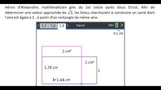 Déterminer une valeur approchée de √2 avec sa TI-83 Premium CE Edition Python