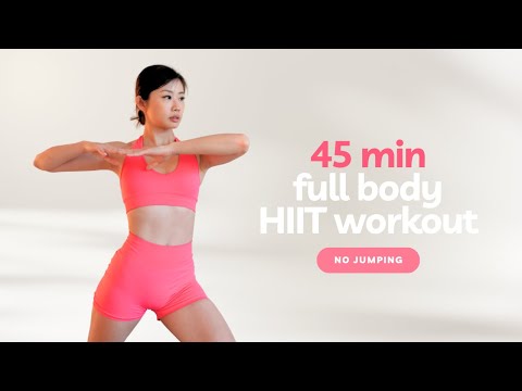 45min Full Body HIIT Fat Burn Workout | No Jumping No Equipment