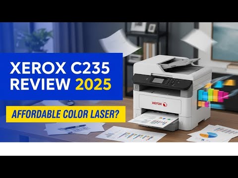 Xerox C235dni Wireless Printer - 24ppm Color Laser All in One Multifunction Printer with Automatic 2-Sided Printing, Home, Office or Small Business Use - Copy/Print/Scan/Fax - Color Touchscreen video review thumbnail
