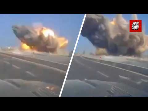 Dramatic dashcam captures moment Iranian missile strikes Israel's central district