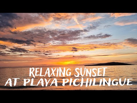 4K Beach | Relaxing Sunset Sea/Ocean Wave Sounds | Playa Pichilingue | LA PAZ, MEXICO