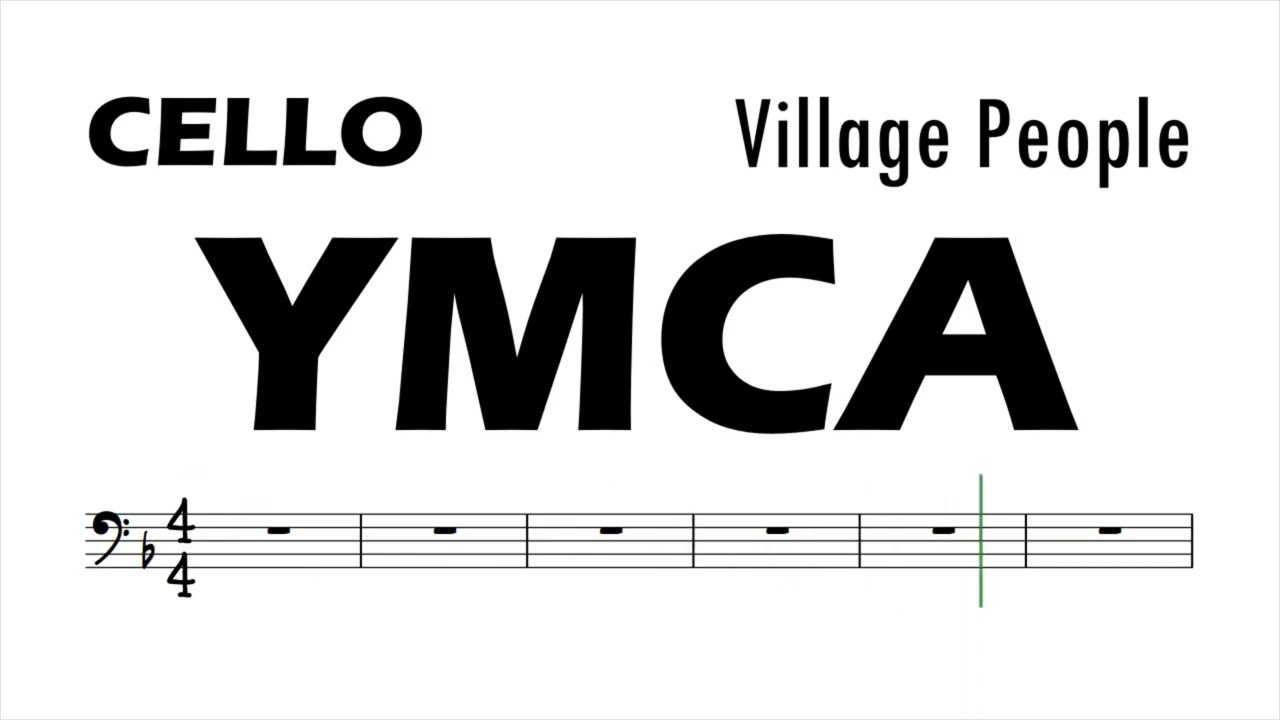 YMCA by Village People Cello Sheet Music Backing Track Play Along Partitura