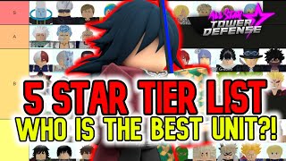 5 STAR TIER LIST! Who is the Best 5 Star Unit in All Star Tower Defense