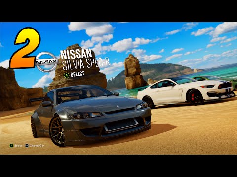 Forza Horizon 3 Gameplay - Part 2 - NISSAN SILVIA + SELECTING MUSIC AND DRIVERS!
