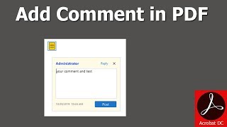 How to add Comment in Adobe Acrobat Pro