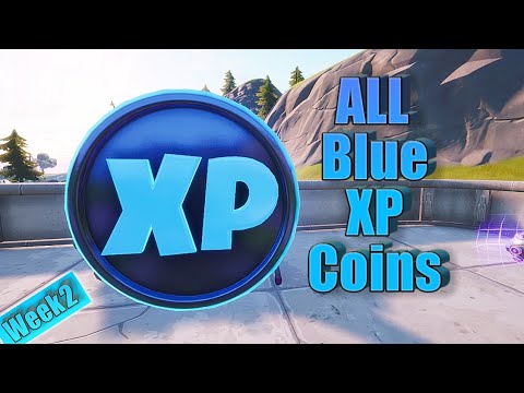 ALL 3 Blue XP COINS Locations Week 2 Chapter 2 Season 4 - Fortnite