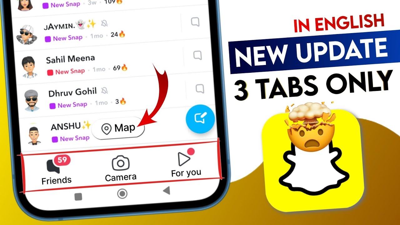 Snapchat 3 Tabs New Interface of Home Section | Snapchat New UPDATE 2025 - YouTube
