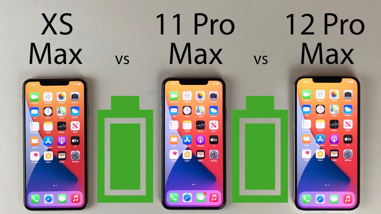 iPhone 12 Pro Max vs 11 Pro Max vs XS Max Battery Life DRAIN Test