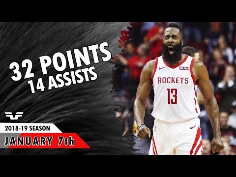 James Harden - 2019.01.07 - Rockets vs Nuggets - 32 Pts, 14 Asts