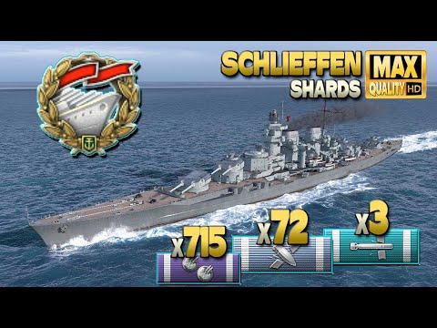 Battleship Schlieffen: "Solo Warrior" on map Shards - World of Warships