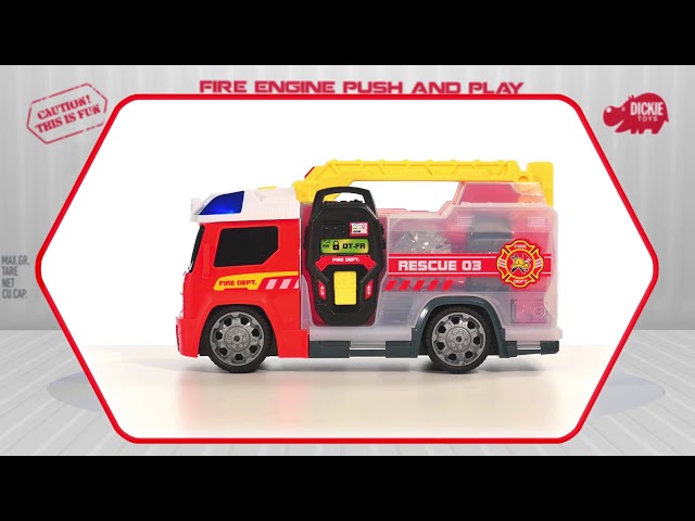 Vídeo relacionado con Dickie Toys - S.O.S Station para niños a Partir de 3 años (31 x 22 cm) con 3 Coches de Juguete (Coche de policía, Ambulancia, camión de Bomberos), estación de Bomberos y policía con luz y Sonido